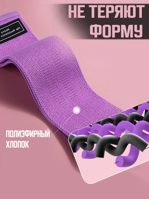 SPT Фитнес резинки тканевые для ног и ягодиц набор, зеленый, фото 6