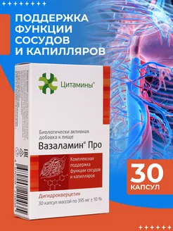 Вазаламин Про для сосудистой системы и капилляров №30 Цитамины 262311333 купить за 1 385 ₽ в интернет-магазине Wildberries