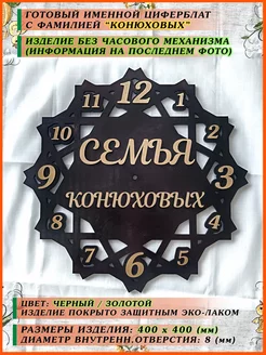 Часы (циферблат) на стену в дом с фамилией "Конюховых" 40 см АПЕЛЬСИН МАРКЕТ 262385083 купить за 1 722 ₽ в интернет-магазине Wildberries