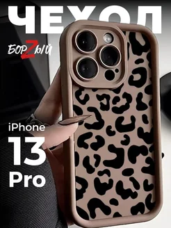 Силиконовый чехол на iphone 13 Pro принт леопард