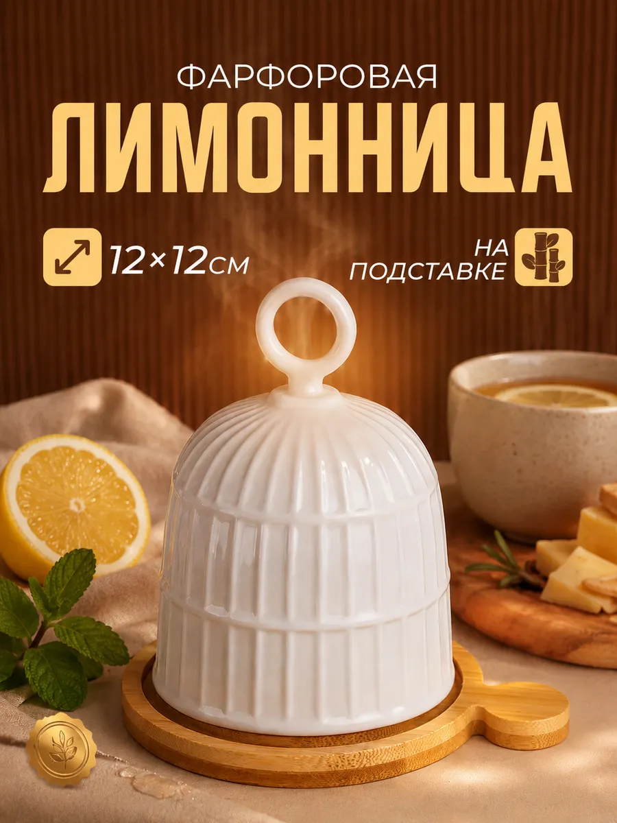 Лимонница с крышкой 12×12 см, фарфор