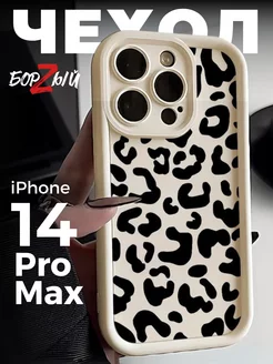 Силиконовый чехол на iphone 14 Pro Max принт леопард