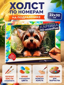 Картина по номерам на холсте Собака Йорк 22х30 см