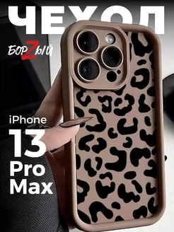 Силиконовый чехол на iphone 13 Pro Max принт леопард