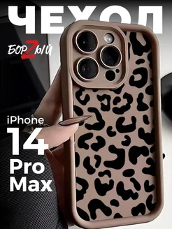 Силиконовый чехол на iphone 14 Pro Max принт леопард