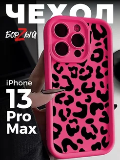 Силиконовый чехол на iphone 13 Pro Max принт леопард