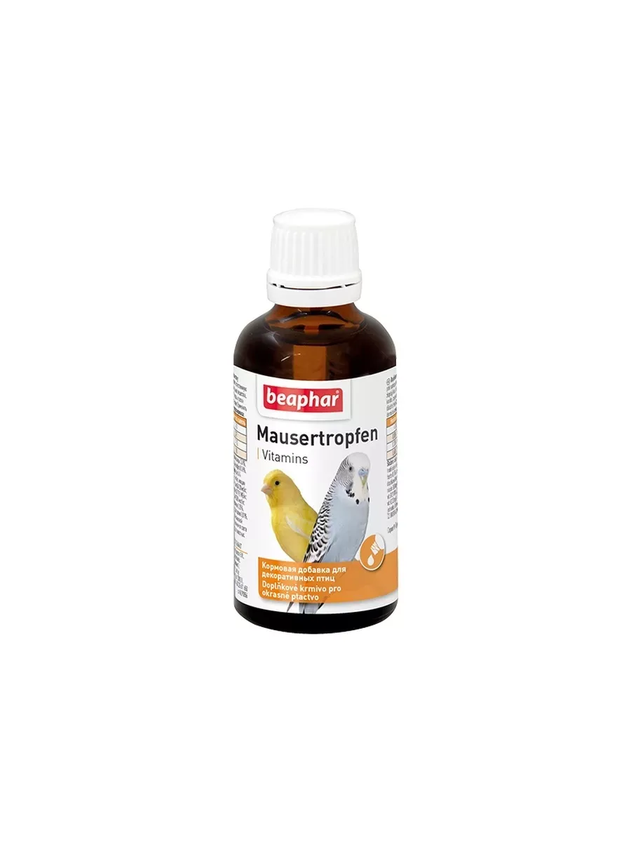 Кормовая добавка Витамины д/птиц в период линьки Mausertropfen, 50мл. 13225 СГ03..16.2028