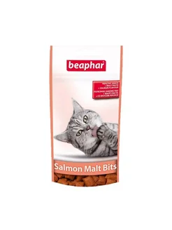 Лакомство для кошек лосось Salmon Malt Bits, 35гр