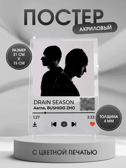 Постер из акрила с треком DRAIN SEASON Aarne BUSHIDO ZHO