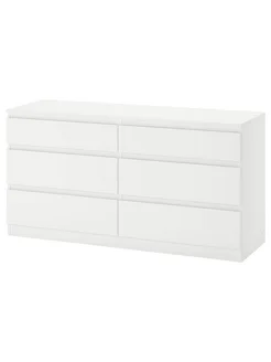 KULLEN IKEA 903.092.45 Комод 6 ящ. 140x72 см. Белый Ikea 262613178 купить за 22 211 ₽ в интернет-магазине Wildberries