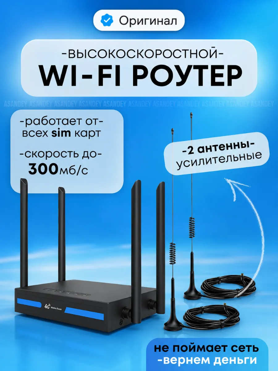Роутер Wi-Fi с сим картой 4G вайфай с внешними антеннами