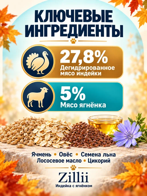 Сухой корм Zillii Breeds для собак, мелкие, индейка, ягненок, 15 кг, фото 3