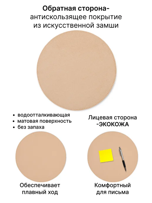 FUMIROOMI Маленький круглый коврик для мышки на стол, вариант, фото 7