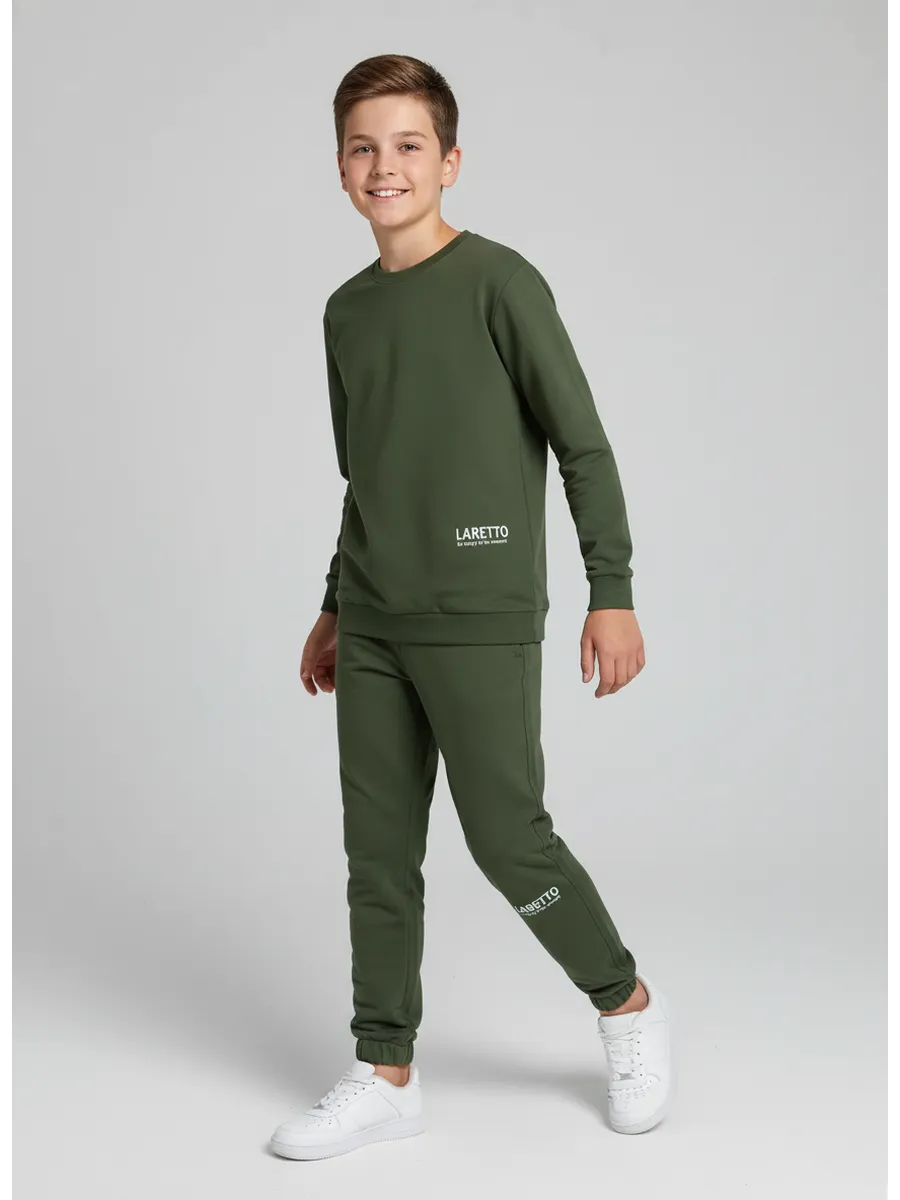 Фуфайка (футболка) с длинным рукавом+Брюки, Chive 19-0323