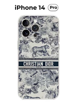 Чехол на iPhone 14 Pro с принтом (Christian Dior)