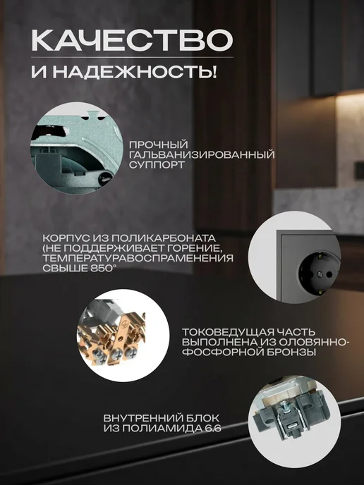 STEKKER Розетка двойная в один подрозетник с заземлением, вариант, фото 4