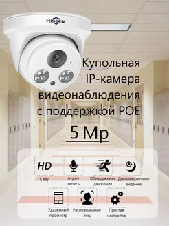 Купольная внутренняя IP видеокамера 5Mp с POE питанием