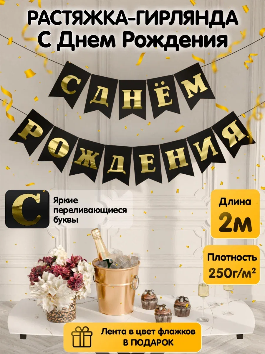 Растяжка-гирлянда флажки С...