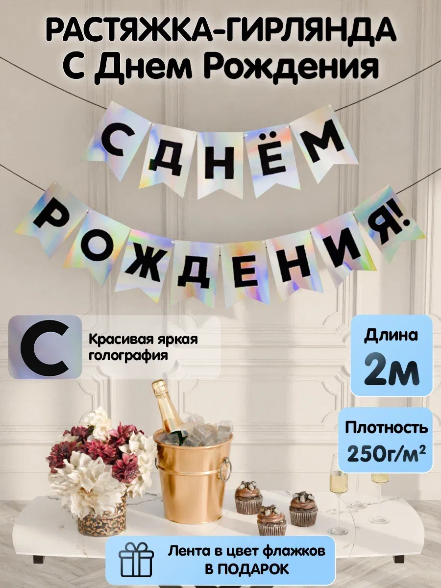 Растяжка-гирлянда флажки С...