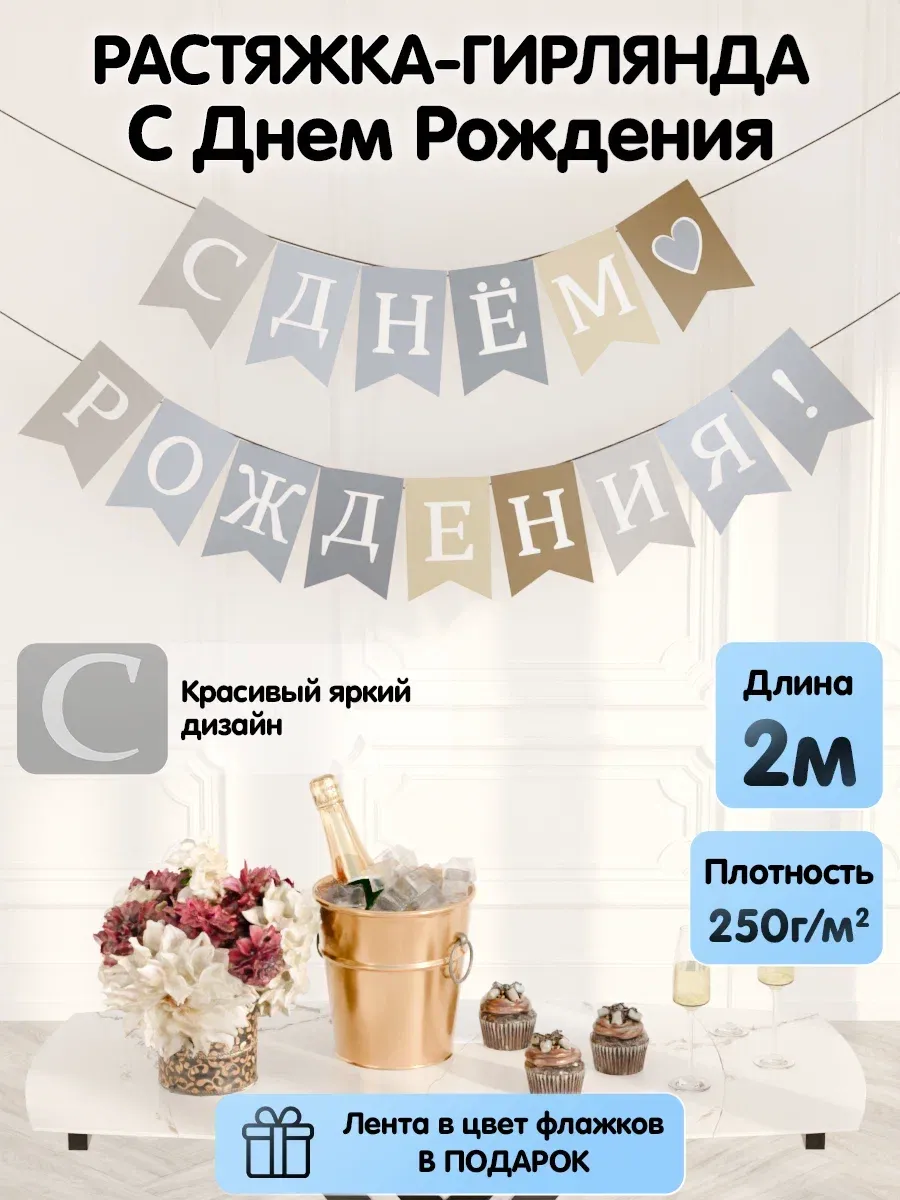 Растяжка-гирлянда флажки С...