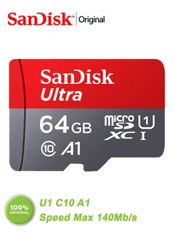 Карта памяти micro sd 64 гб Ultra microSDXC, QUNC