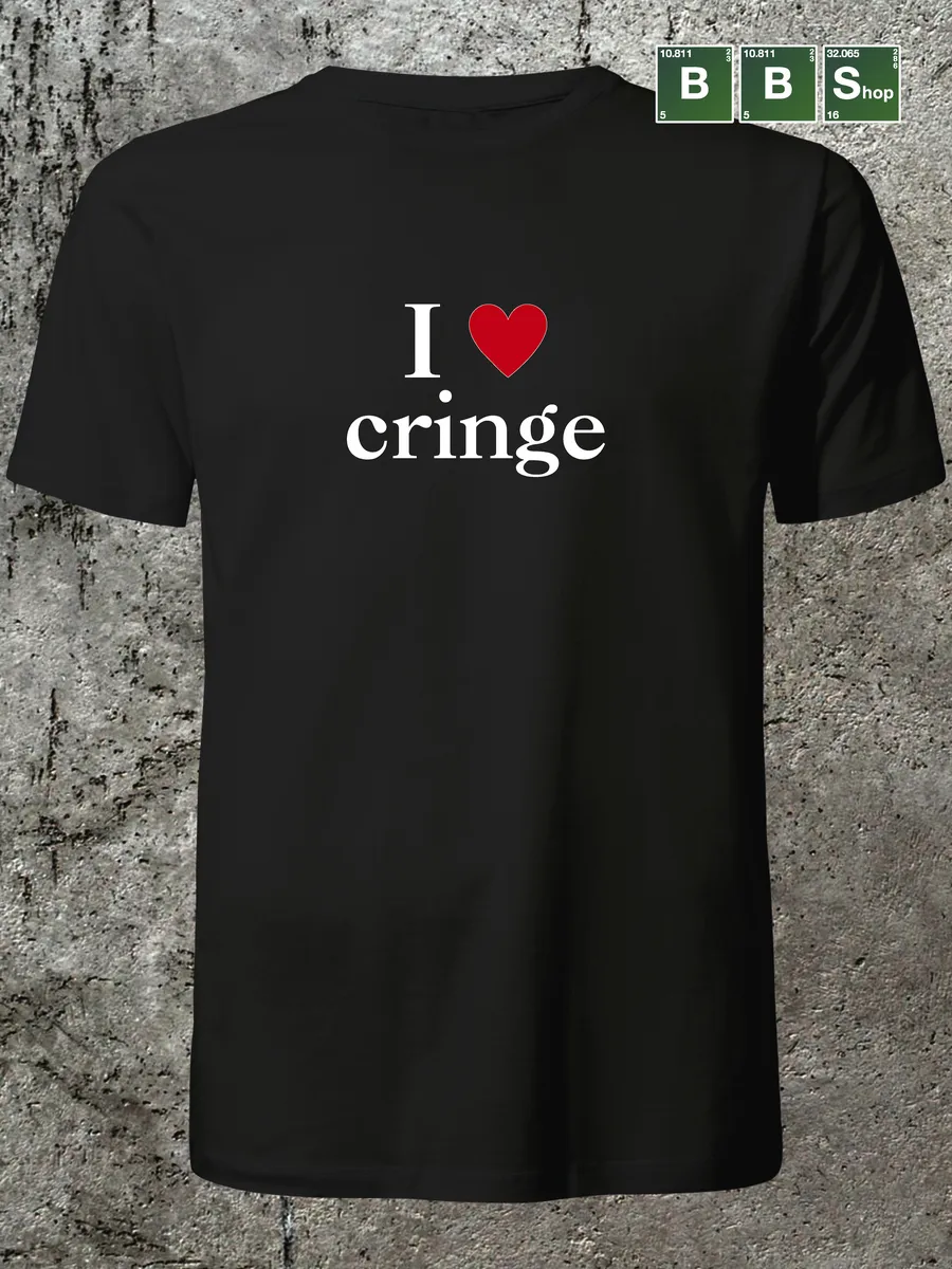 футболка с принтом "I love cringe"
