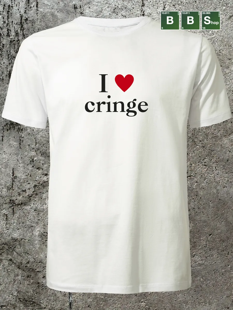 футболка с принтом "I love cringe"