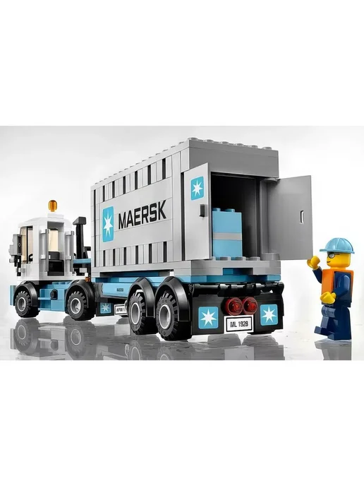 LEGO. Конструктор Грузовой поезд MAERSK 1239 деталей, синий, фото 7