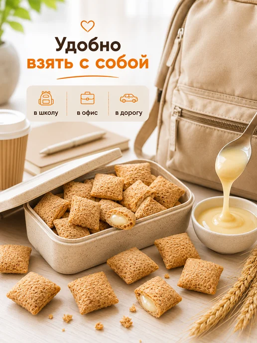 MmaKka Подушечки Готовый сухой завтрак с начинкой 3шт*250г, 3 шт, 250 г, фото 6