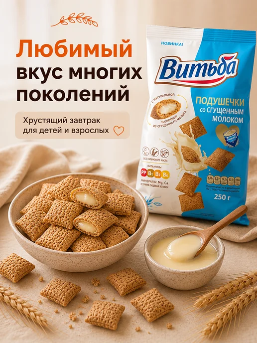 MmaKka Подушечки Готовый сухой завтрак с начинкой 3шт*250г, 3 шт, 250 г, фото 8
