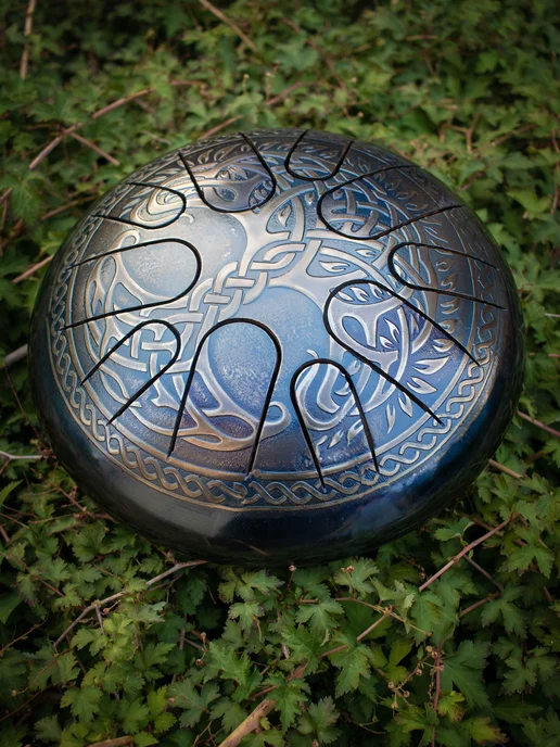 ShinySteelDrums Глюкофон 24 см музыкальный для медитации с чехлом Древо, вариант, фото 2