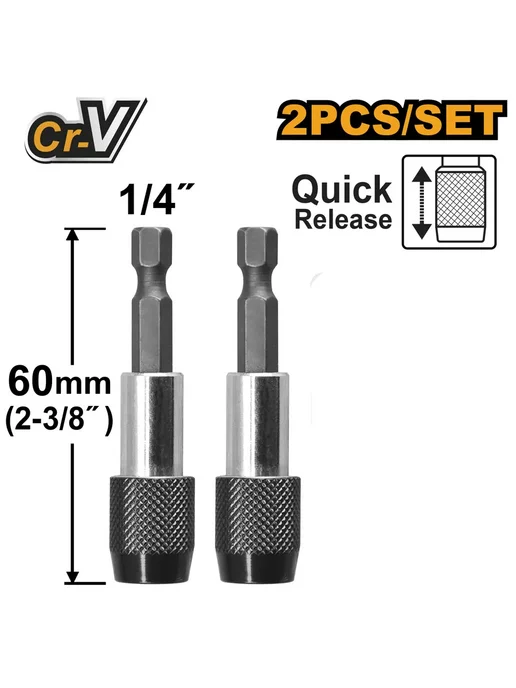 INGCO Держатель для бит ABH20601 INDUSTRIAL 2х60мм 2шт, 2 шт
