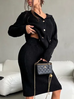 Юбка карандаш вязаная миди от костюма 263156556 купить за 2 155 ₽ в интернет‑магазине Wildberries