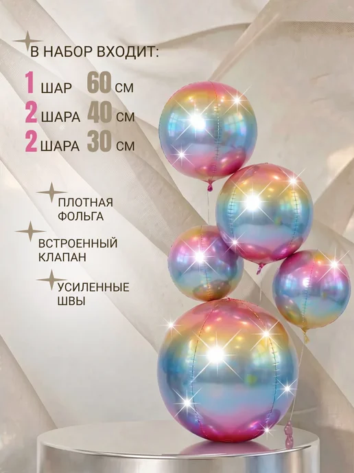 КУБОШАР Набор синих воздушных шаров, голубой, фото 3