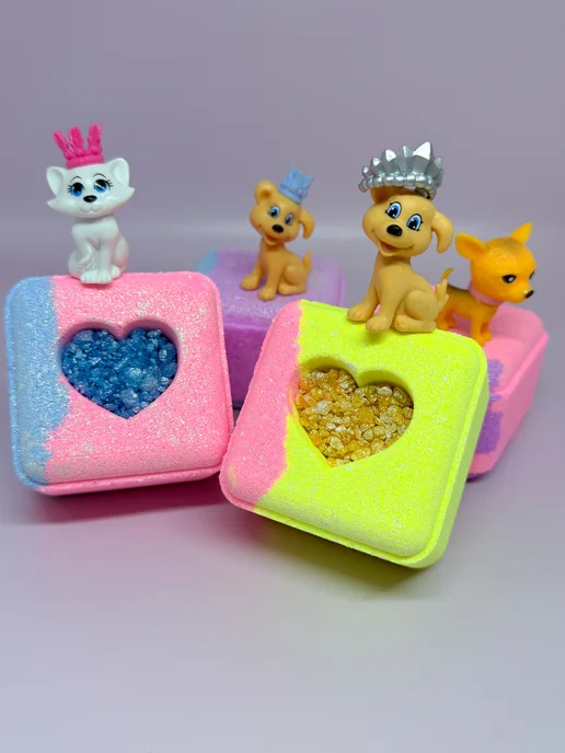 Jolis Beauti Бомбочки для ванны с игрушкой, голубой, 4 шт, фото 8