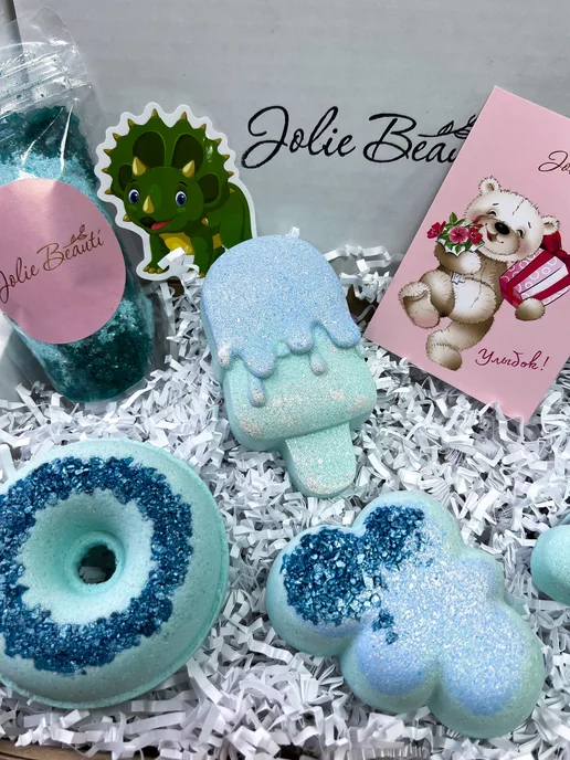 JoIis Beauti Бомбочки для ванны подарочный набор, голубой, 5 шт, фото 7