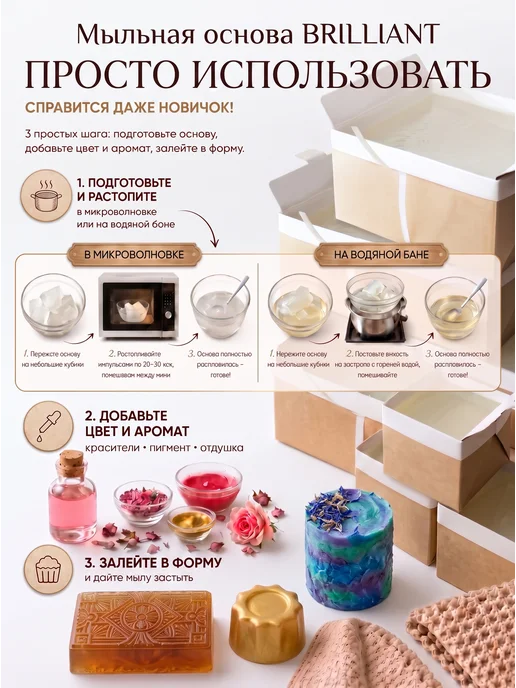 BrilliantStory Мыльная основа прозрачная бриллиант 10 кг, 5 кг, фото 3