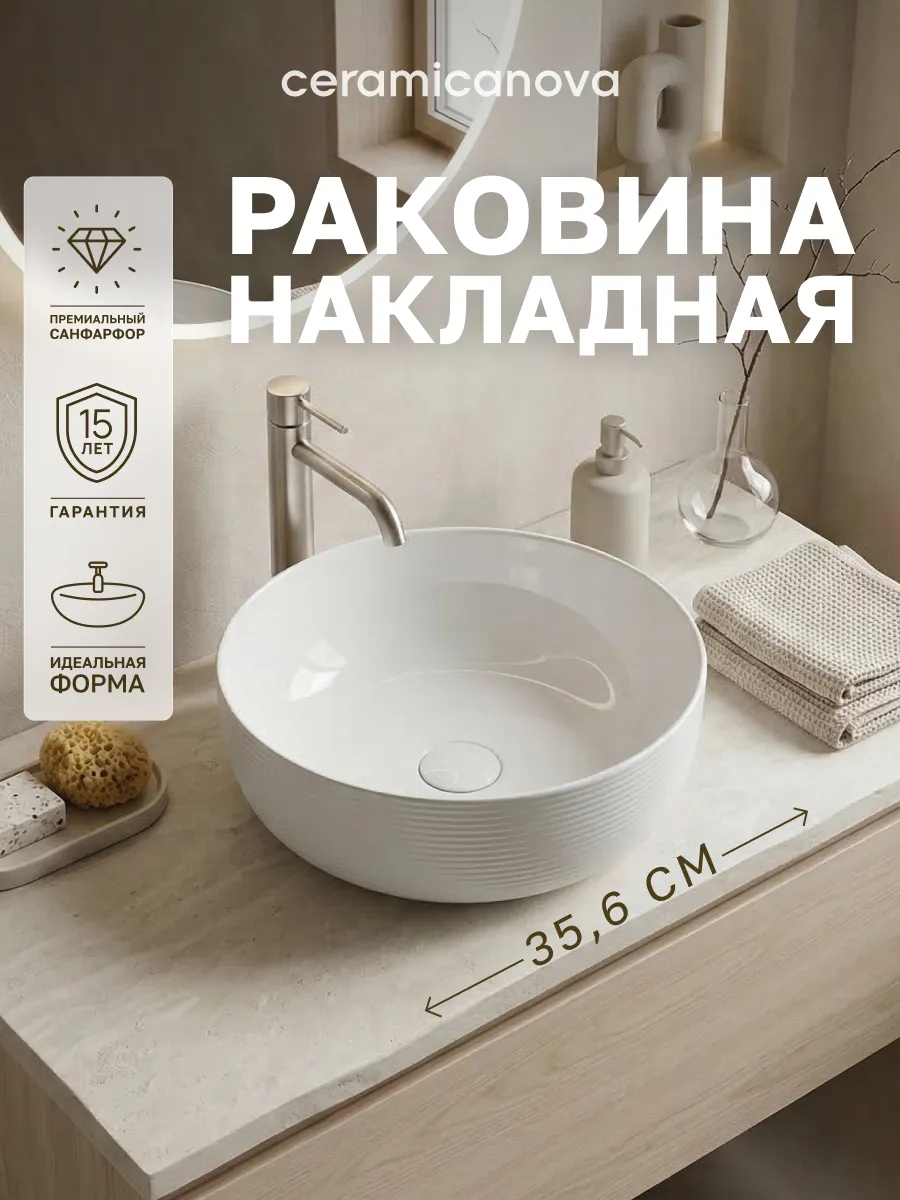 Раковина в ванную накладная Element 35,6х35,6 см