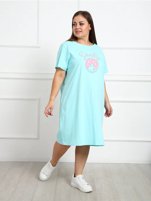 LOZZY WEAR Ночная сорочка большие размеры, голубой, фото 6