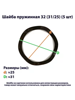 Шайба пружинная 32 (31/25) (5 шт) 263509981 купить за 582 ₽ в интернет-магазине Wildberries