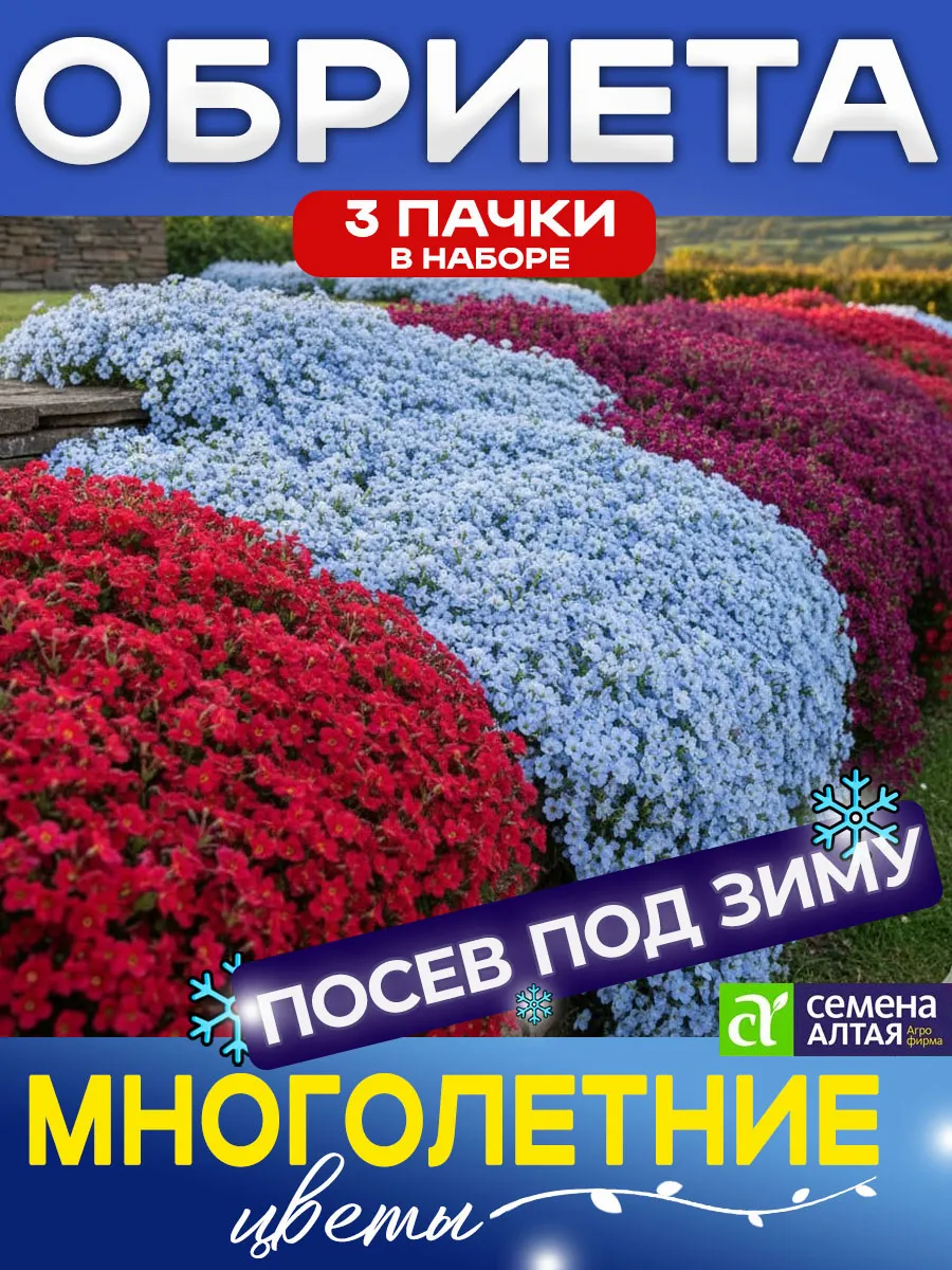 Семена цветов Обриета морозостойкая аубреция многолетняя