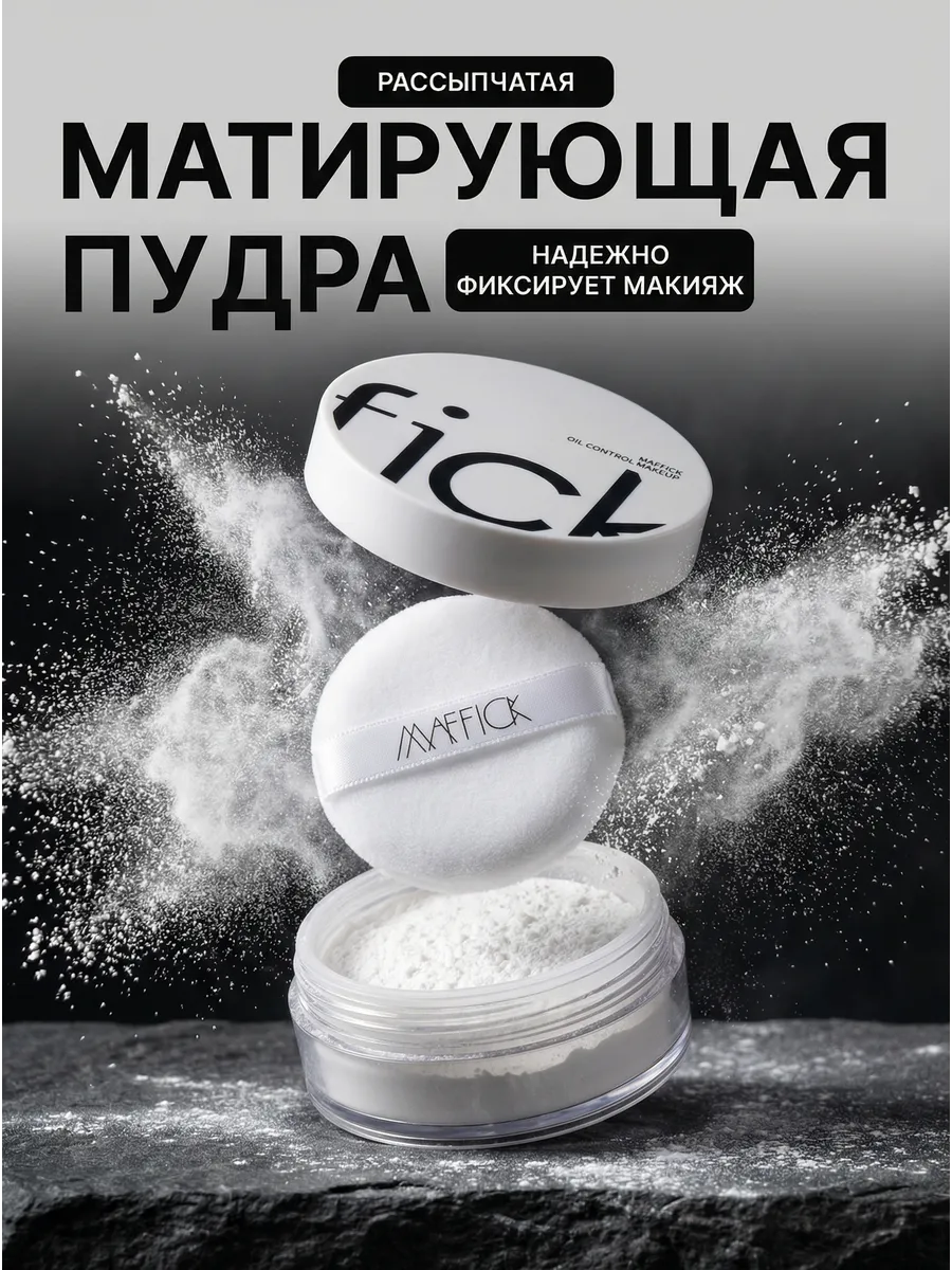Пудра для лица матирующая рассыпчатая минеральная белая