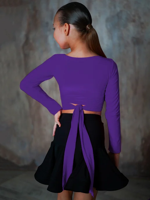 SARDANA DRESS Топ спортивный с завязками, болеро с длинным рукавом, фиолетовый, фото 2
