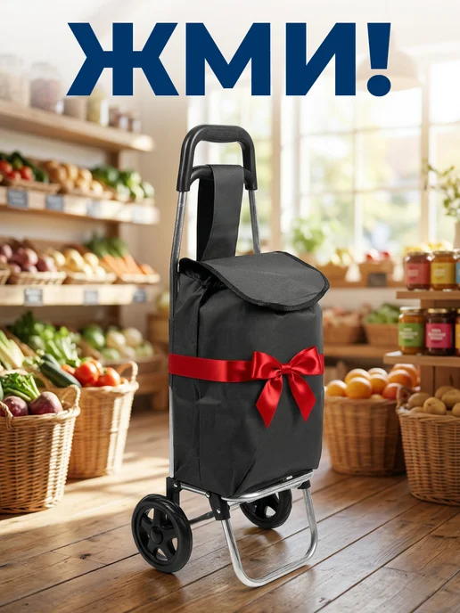GT Сумка тележка на колесиках хозяйственная 10 кг 16 л, 10 кг, 16 л, фото 3