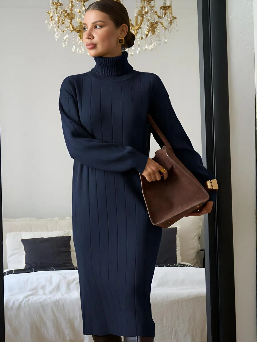 Платье свитер оверсайз трикотажное вязаное