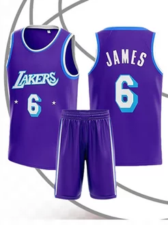 Майка с шортами Lakers James 6 фиолет