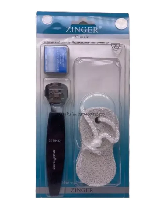 ZINGER Набор Терка+лезвия+пемза со щеткой (zo-Sis-101-2), вариант