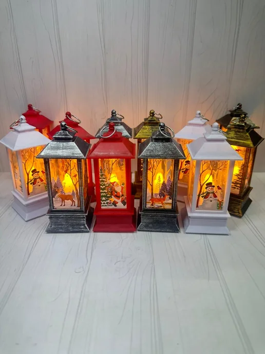 Монетка Фонарики новогодние на елку 13 см 12 шт, 12 шт, фото 3