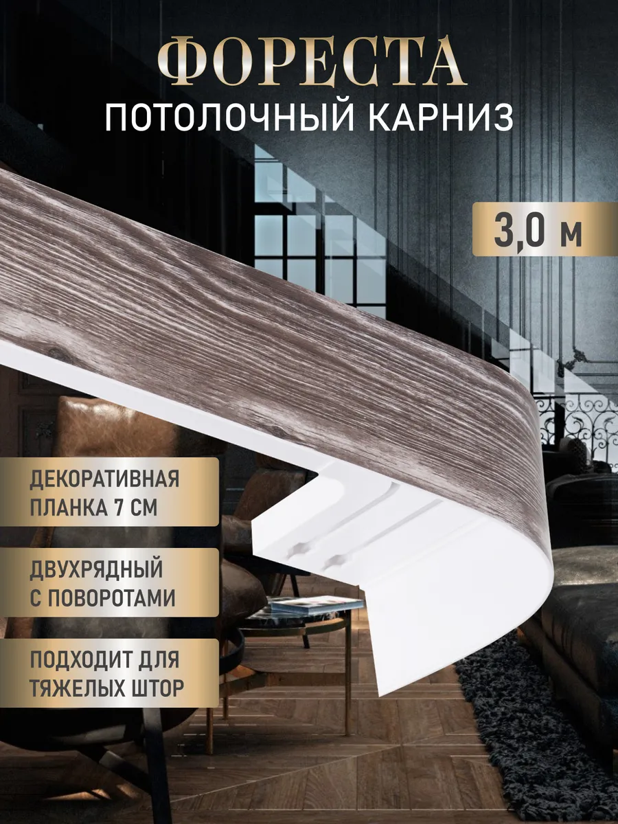 Карниз для штор двухрядный...
