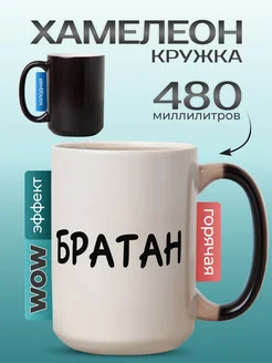 Кружка хамелеон с приколом большая 500 мл в подарок другу